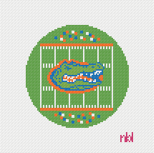 Needlepoint canvasFlorida Football Field Round Needlepoint by Laura