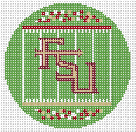 Needlepoint canvasFlorida State Football Field Round Needlepoint by Laura