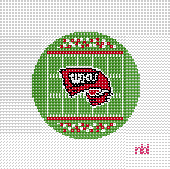 Western Kentucky Football Field Round Canvas - Needlepoint by Laura