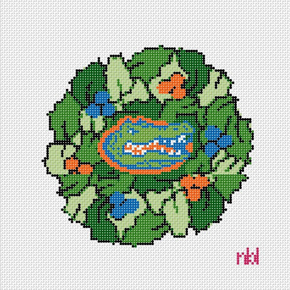 Florida Wreath - Needlepoint by Laura