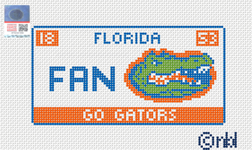 Florida License Plate with Gator Logo- FAN