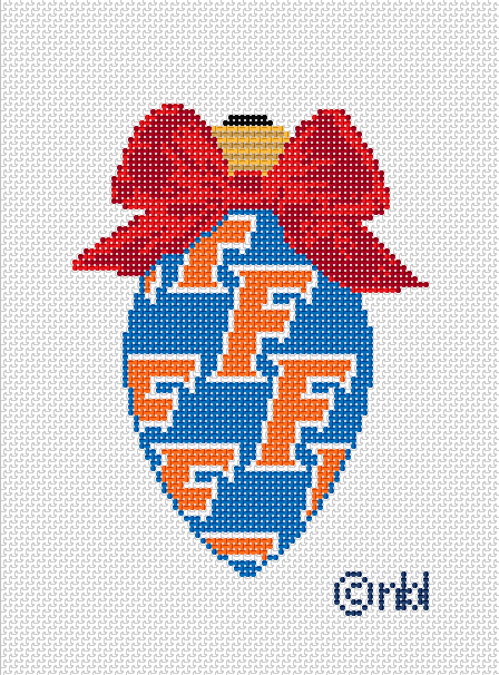 Florida On Repeat Bow Light Bulb 18 Mesh Needlepoint Canvas, 3x4.75