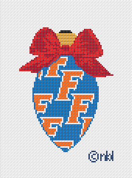 Florida On Repeat Bow Light Bulb 18 Mesh Needlepoint Canvas, 3x4.75