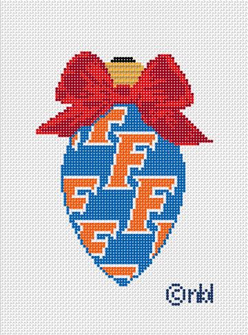 Florida On Repeat Bow Light Bulb 18 Mesh Needlepoint Canvas, 3x4.75