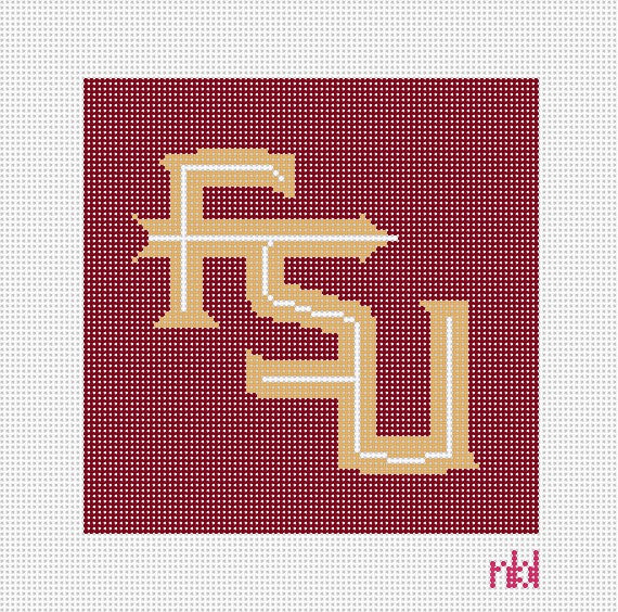 Florida State Logo 6 by 6 - Needlepoint by Laura