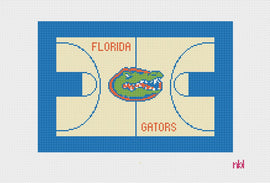 Florida Basketball Court Lumbar Pillow Needlepoint Canvas
