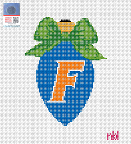 Florida Christmas Bow Light Bulb Green