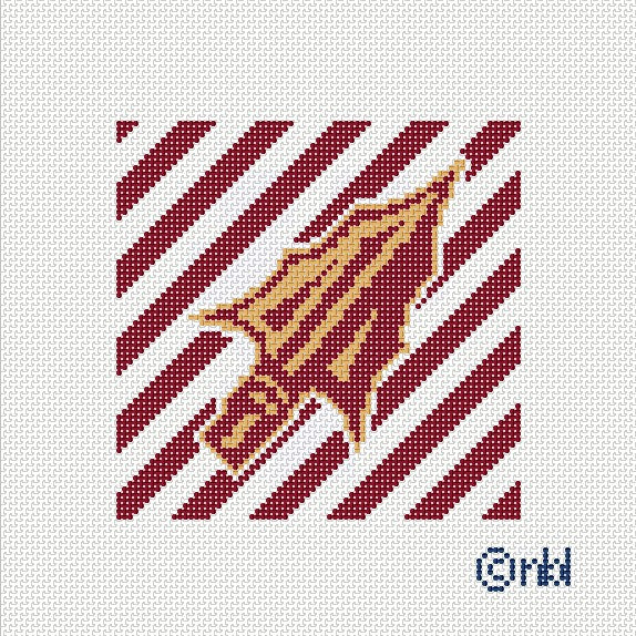Florida State Stripe Needlepoint Canvas