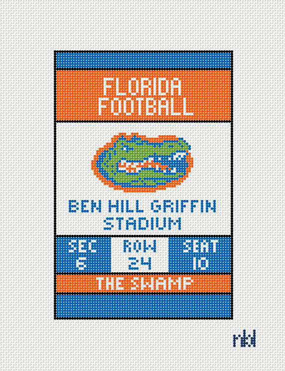 Florida Football Ticket 4x6 on 18 mesh