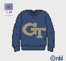 Georgia Tech Sweatshirt Needlepoint Canvas-1