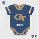 Georgia Tech Baby Onesie Needlepoint Canvas-1