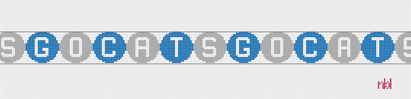 GO CATS Circles Belt or Purse Strap - Needlepoint by Laura