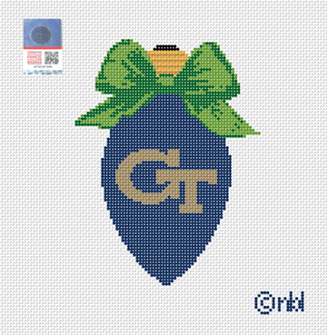 Georgia Tech Christmas Bow Light Bulb