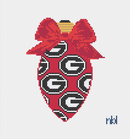 Georgia On Repeat Bow Light Bulb 18 Mesh Needlepoint Canvas, 3x4.75-1
