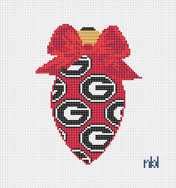 Georgia On Repeat Bow Light Bulb 18 Mesh Needlepoint Canvas, 3x4.75