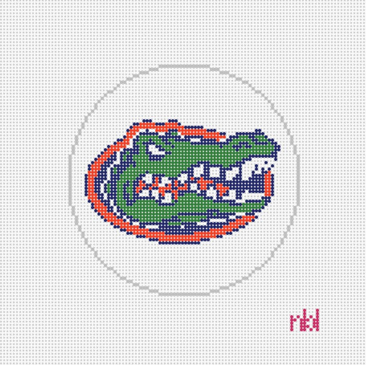 Florida Gator Round Needlepoint Canvas