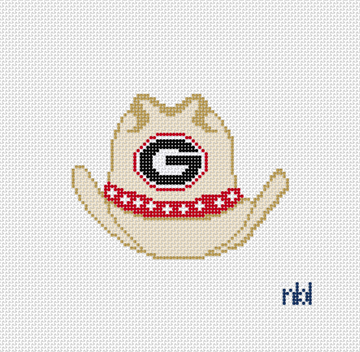 Georgia Cowboy Hat Needlepoint Canvas