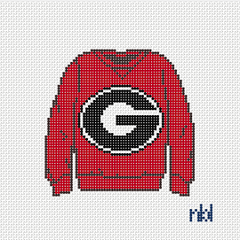 Georgia Sweatshirt Needlepoint Canvas – 18 Mesh, 3x3