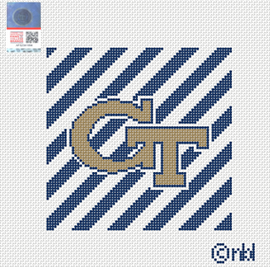 Georgia Tech Stripe Needlepoint Canvas