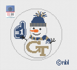 Georgia Tech Snowman 4 inch round