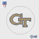 Georgia Tech Logo Round Needlepoint Canvas-1
