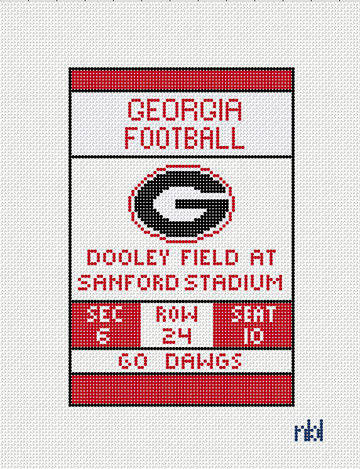 Georgia Football Ticket 4x6 on 18 mesh