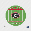Georgia Bulldogs Football Field Round 18 Mesh Needlepoint Canvas, 4" Diameter-1