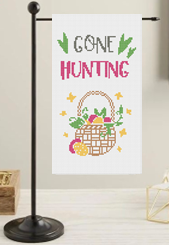 Hunting Easter Eggs Mini Flag Kit - Needlepoint by Laura