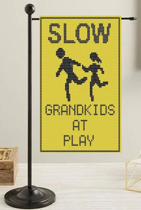 Slow Grandchildren at Play Mini Flag Kit - Needlepoint by Laura