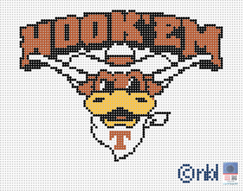 Hook Em Horns Mascot 6 by 6