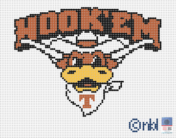 Hook Em Horns Mascot 6 by 6