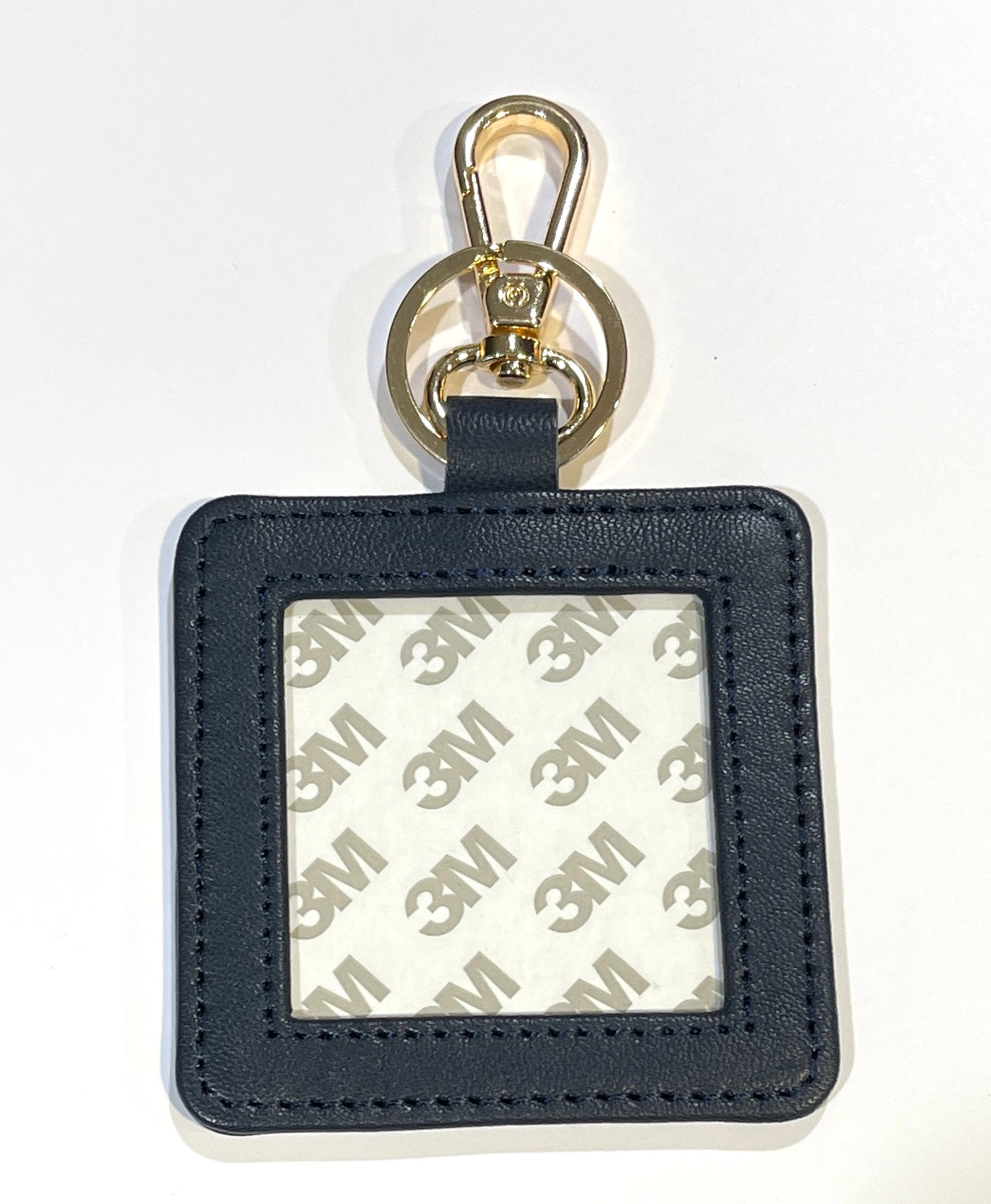 2 inch self finishing leather key fob- navy | Needlepoint by Laura