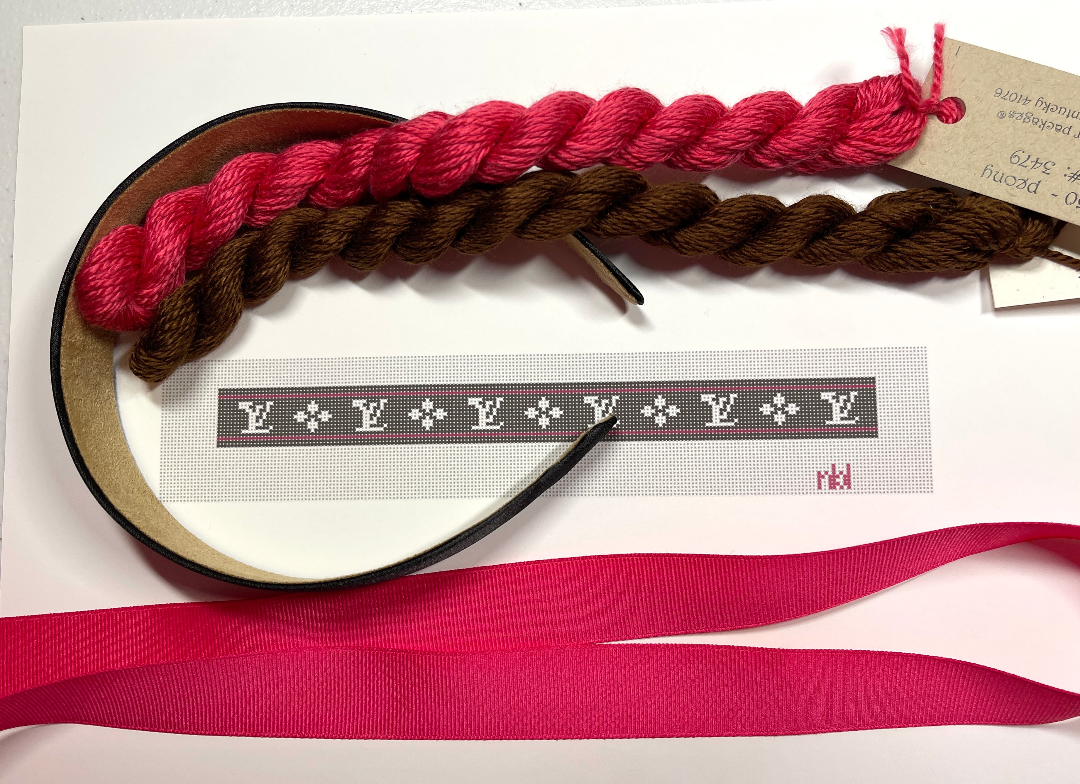 Custom LV Knotted Headband - Needlepoint by Laura