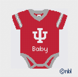 Indiana Hoosiers Baby Onesie Needlepoint Canvas | 18 Mesh 5x5