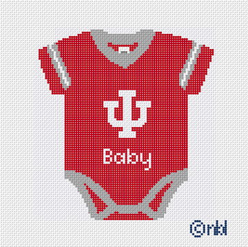 Indiana Hoosiers Baby Onesie Needlepoint Canvas | 18 Mesh 5x5
