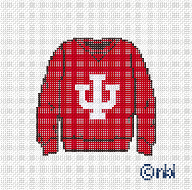 Indiana Sweatshirt 18 Mesh Needlepoint Canvas Red, 3x3