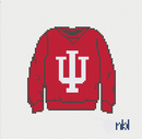 Indiana Sweatshirt 18 Mesh Needlepoint Canvas Red, 3x3-1