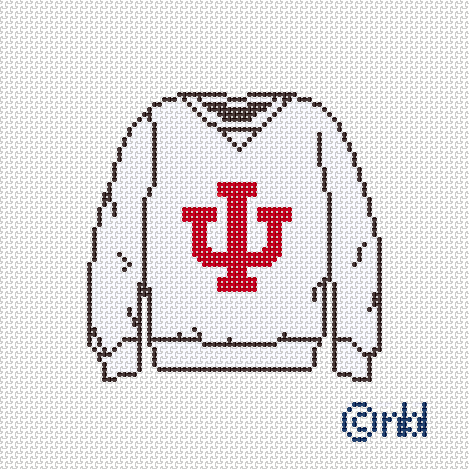 Indiana Sweatshirt Needlepoint Canvas White