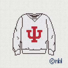 Indiana Sweatshirt 18 Mesh Needlepoint Canvas White, 3x3