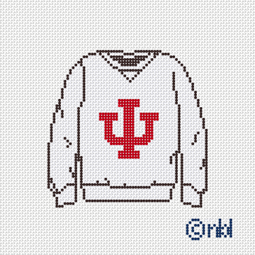 Indiana Sweatshirt Needlepoint Canvas White