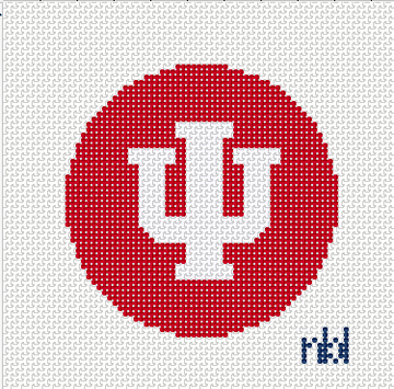 Indiana logo round white or red- 13 mesh - 0