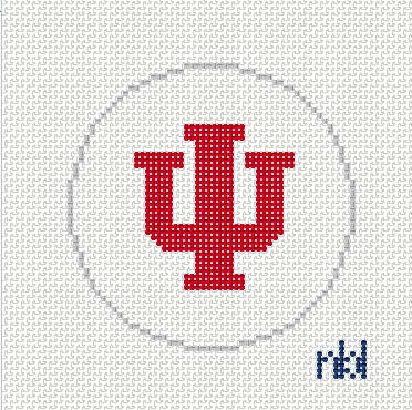Indiana logo round white or red- 13 mesh