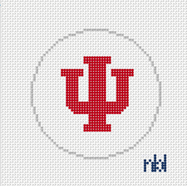 Indiana logo round white or red- 13 mesh