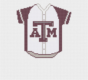 Texas A and M Baseball Jersey Needlepoint Canvas