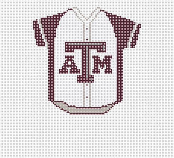 Texas A and M Baseball Jersey Needlepoint Canvas
