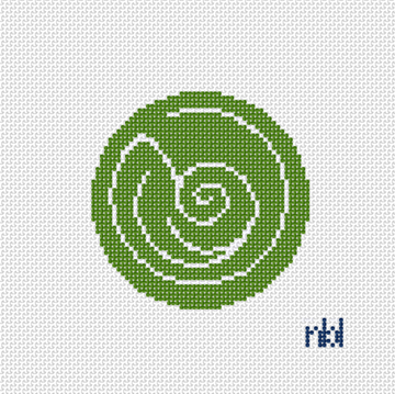 Kappa Delta Shell Round Needlepoint Canvas – 13 Mesh, 4"
