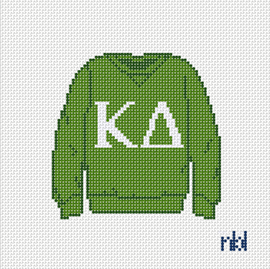 Kappa Delta Sweatshirt Needlepoint Canvas – 18 Mesh, 3x3
