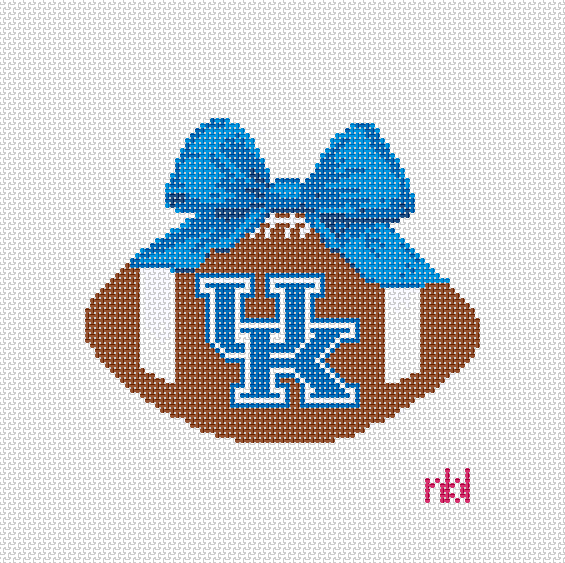 Kentucky Christmas Football Bow on 18 mesh