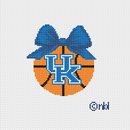 Kentucky Christmas Basketball Bow Ornament on 13 mesh-1