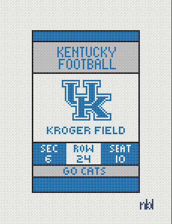 Kentucky Football Ticket 4x6 on 18 mesh